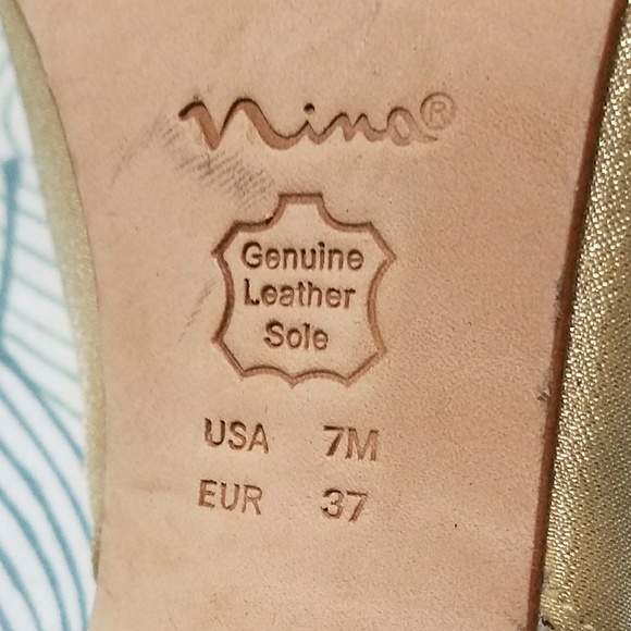 Fancy Nina gold peep toe sling back heels, 7 - Picture 6 of 7